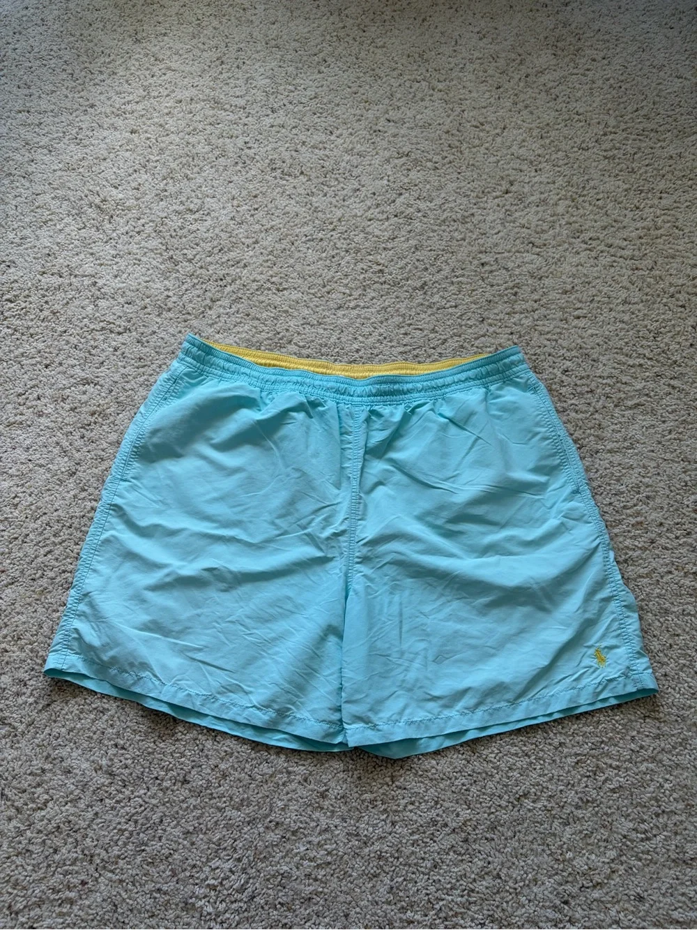 Polo Light Blue and Yellow Swim Trunks